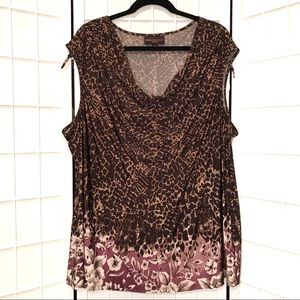 Sleeveless Dana Buchman Floral Pattern Top